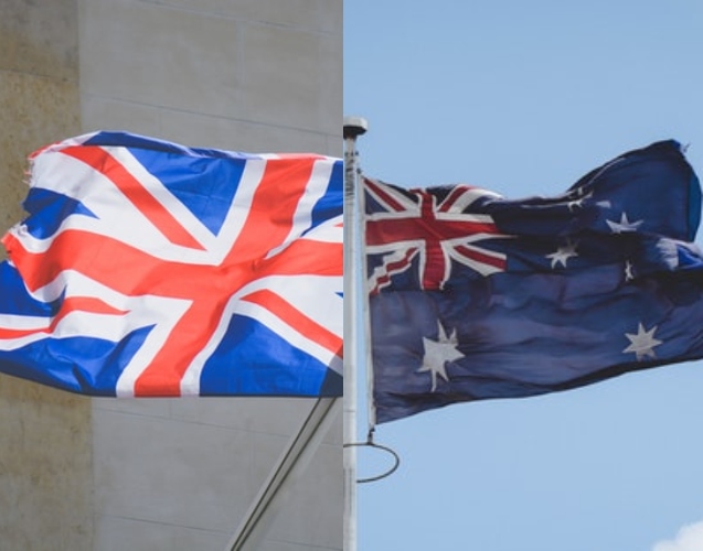 Australian and UK flag